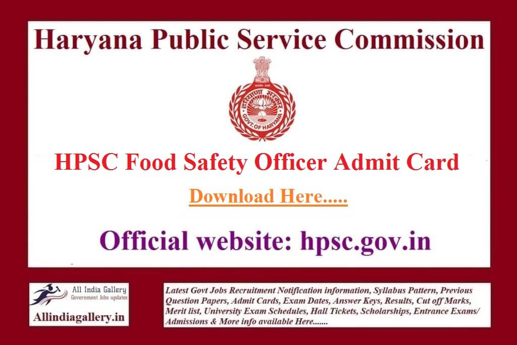 HPSC FSO Admit Card