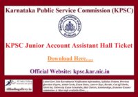 KPSC Junior Account Assistant Hall Ticket