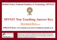 MNNIT Non Teaching Answer Key