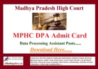 MP High Court DPA Admit Card