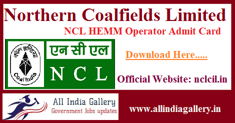 NCL HEMM Operator Admit Card