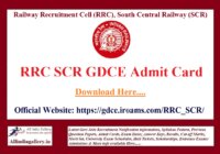 RRC SCR GDCE Admit Card