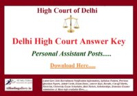 Delhi High Court PA Answer Key