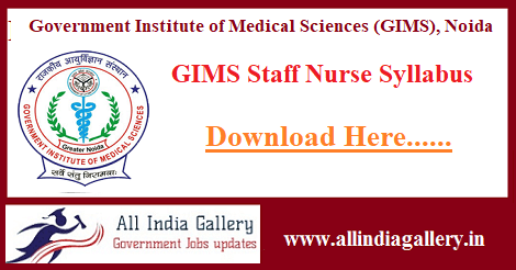 GIMS Staff Nurse Syllabus