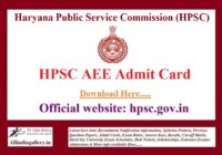 HPSC AEE Admit Card