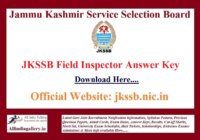 JKSSB Field Inspector Answer Key