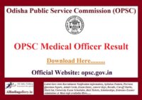 OPSC Medical Officer Result 2023