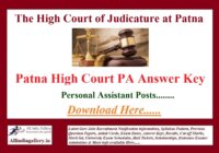 Patna High Court Personal Assistant Answer Key