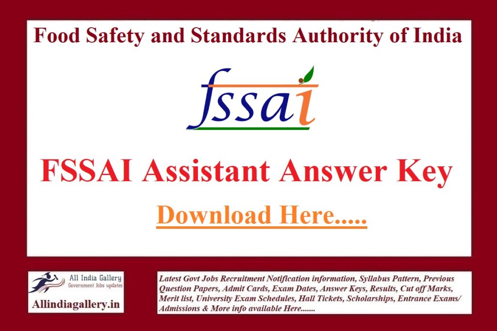 FSSAI Assistant Answer Key