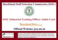 JSSC ITO Admit Card