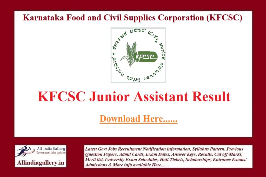 KFCSC Junior Assistant Result