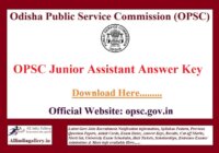 OPSC Junior Assistant Answer Key
