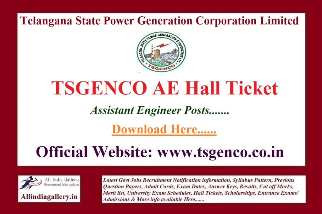 TSGENCO AE Hall Ticket