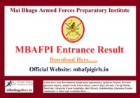 MBAFPI Entrance Result
