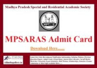 MPSARAS Admit Card