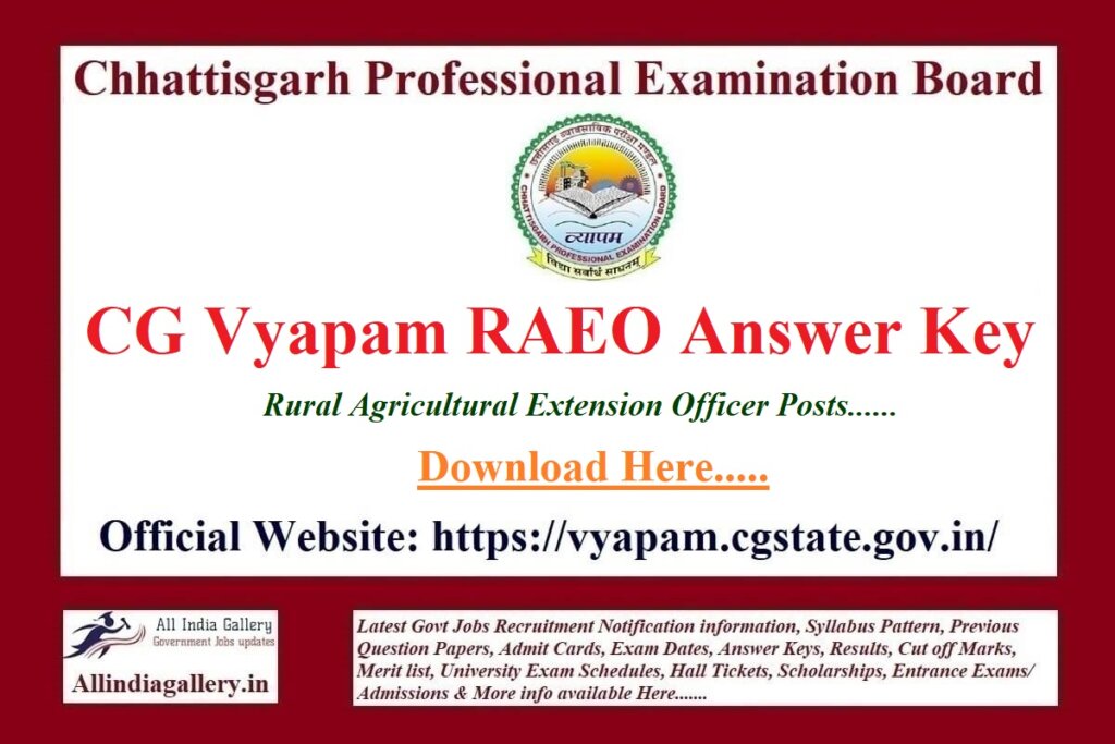CG Vyapam RAEO Answer Key