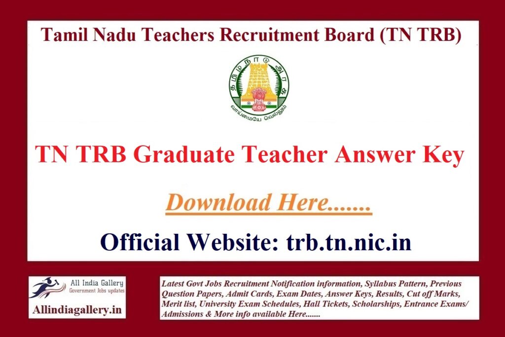 TN TRB Graduate Teacher Answer Key