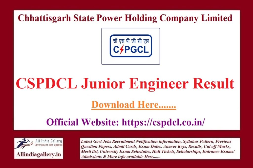 CSPDCL Junior Engineer Result